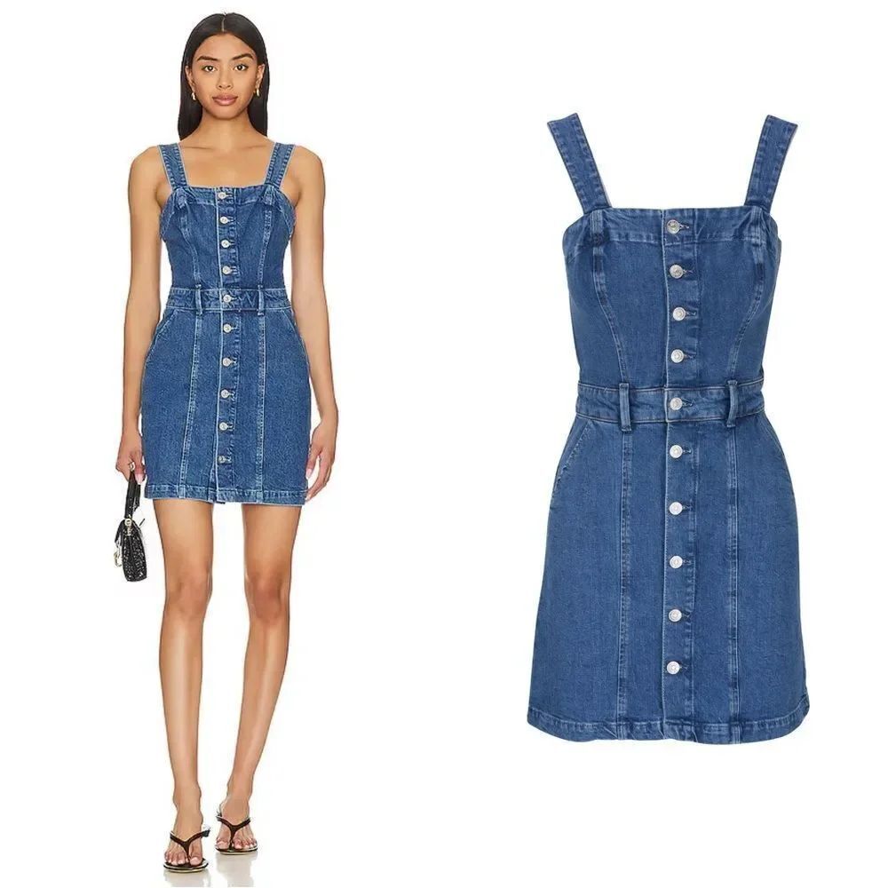 PAIGE Maddy Denim Dress in Delia